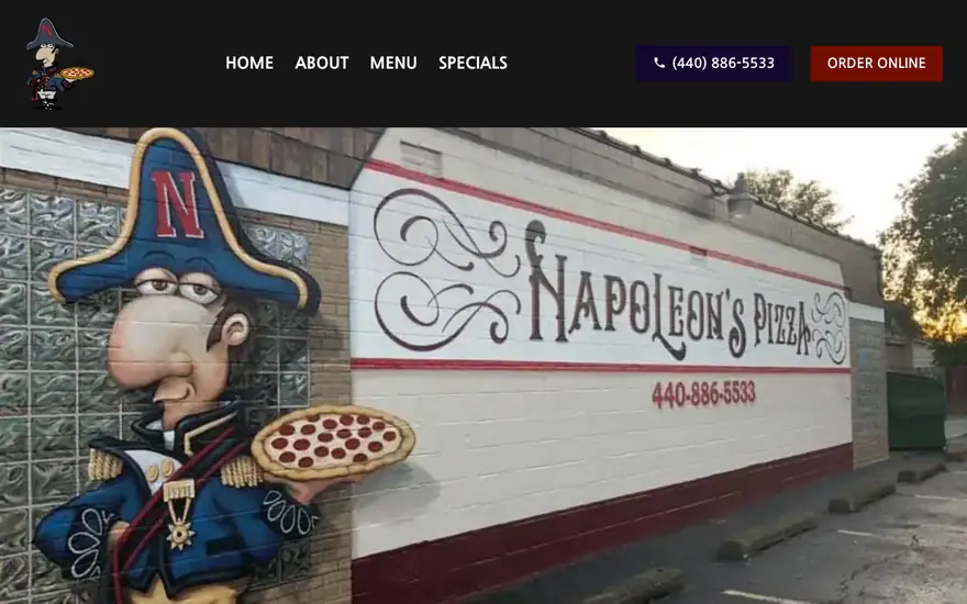 The Napoleon's Pizza home page